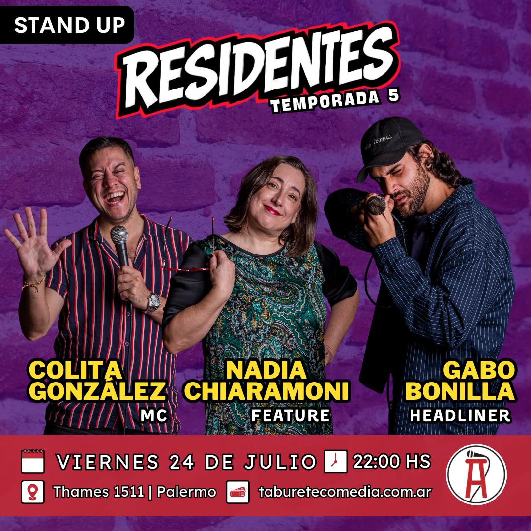 Residentes Stand Up en Taburete Comedia - Viernes 24 de Julio 22:00hs