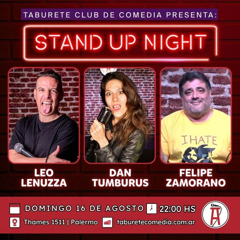 Taburete Presenta Stand Up Night - Domingo 16 de Agosto 22:00hs