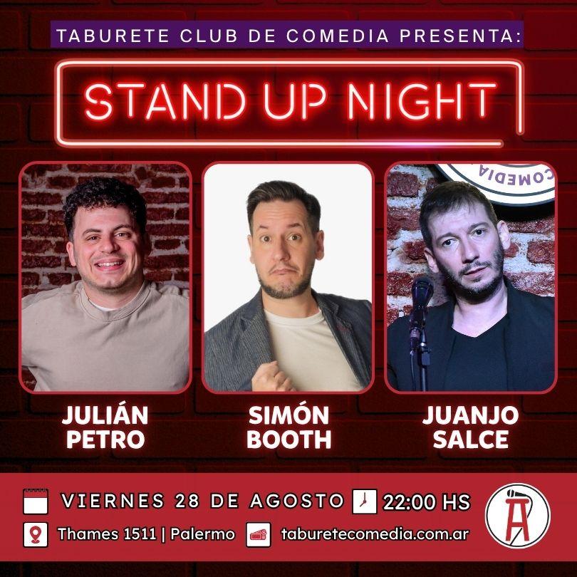 Taburete Presenta Stand Up Night - Viernes 28 de Agosto 22:00hs