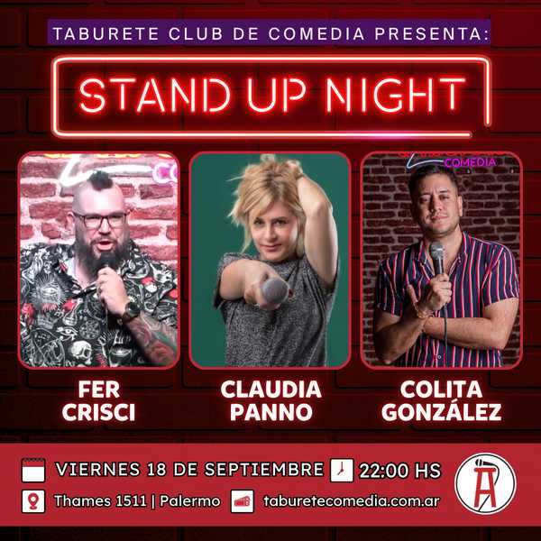 Taburete Presenta Stand Up Night - Viernes 18 de Septiembre 22:00hs