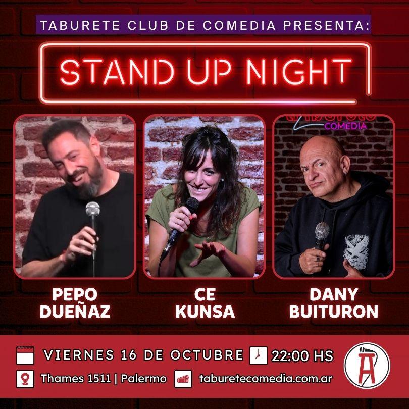 Show de Stand Up en Taburete Club de Comedia - Viernes 16 de Octubre 22:00hs